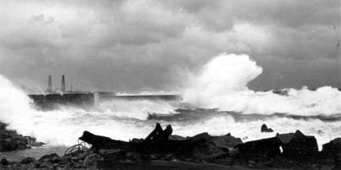 Sturm an der Nordsee - Historische Aufnahme